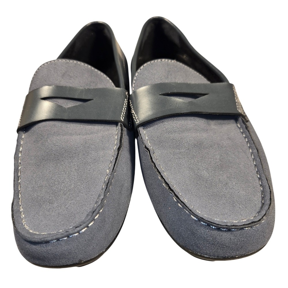 Alfani Tustin Mens Grey Faux Suede Penny Loafer Driving Mocs Size 8.5 M
